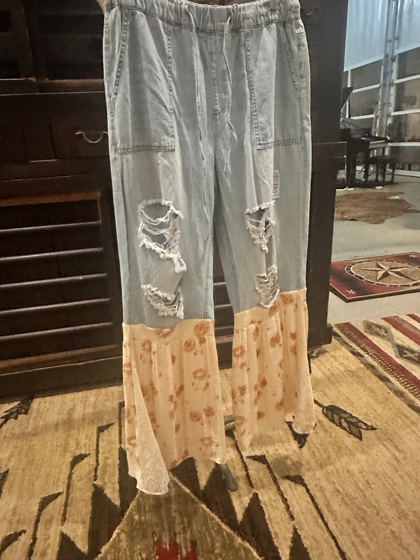 Flared Distressed Jeans