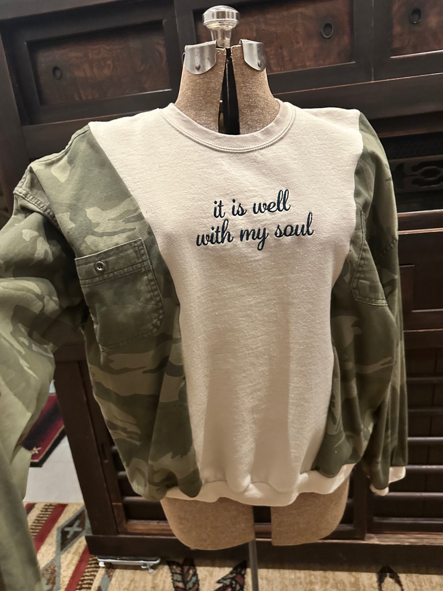 It Is Well With My Soul Camo Sweatshirt