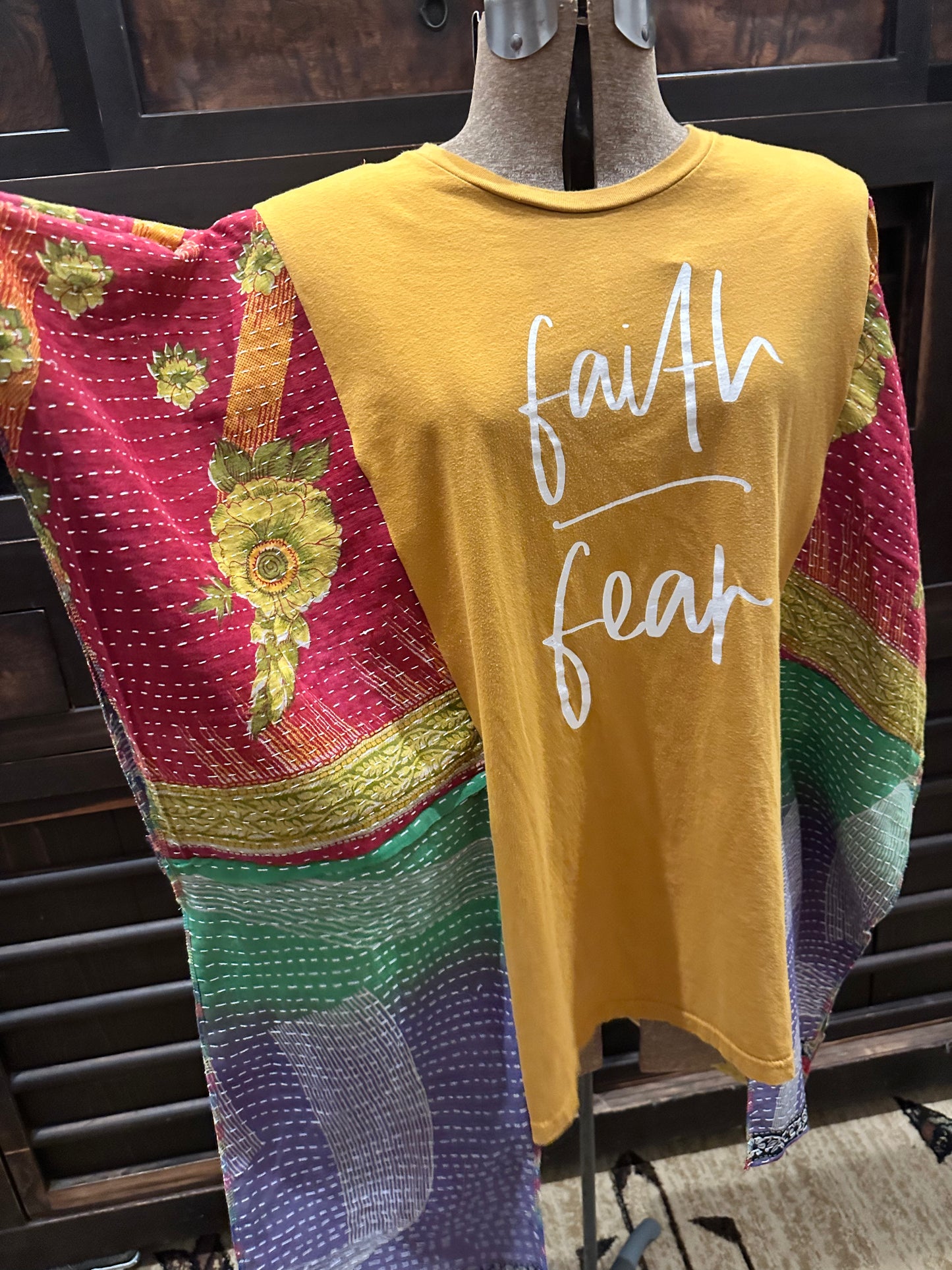 Faith over Fear Kantha Tee