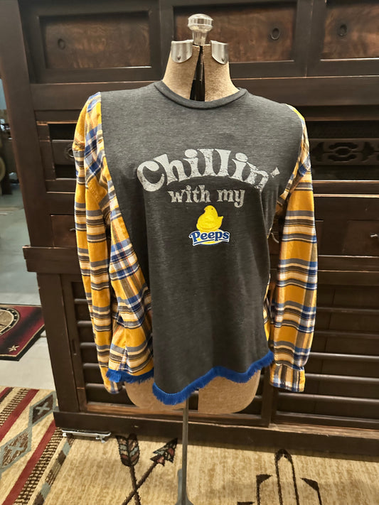 Chillin’ With My Peeps Flannel Tee
