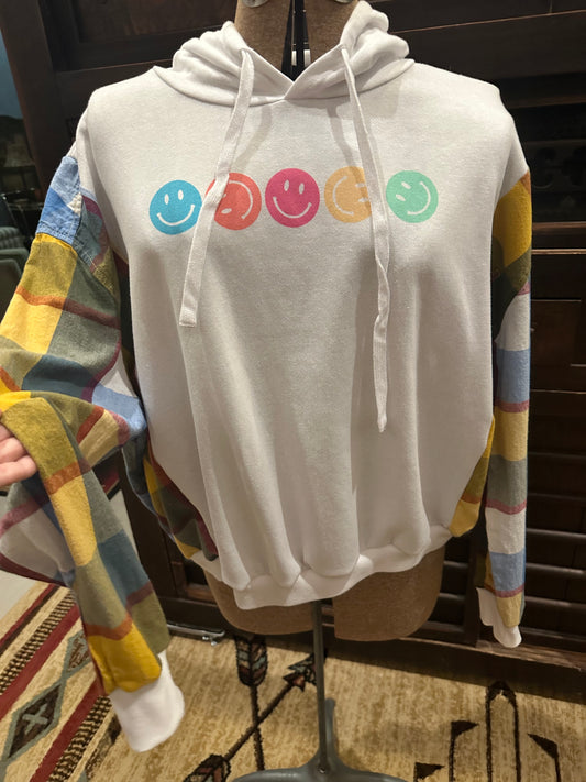 Smiley Faces  Flannel Hoodie