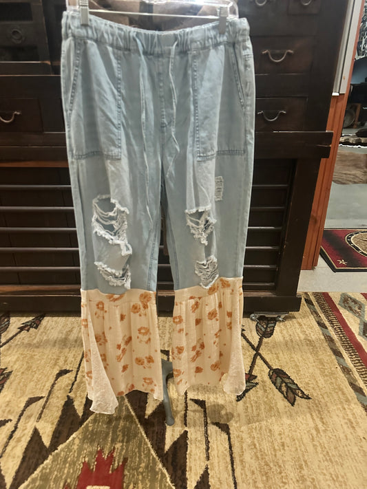 Flared Distressed Jeans