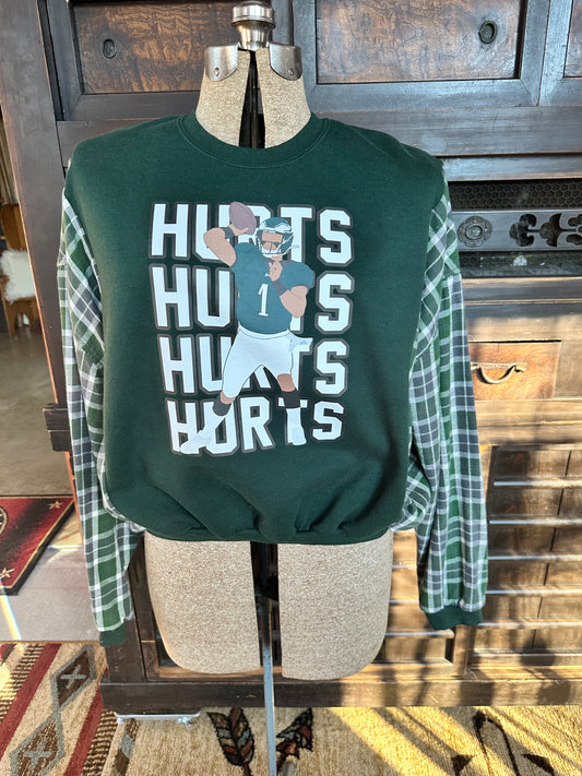 Jalen Hurts Flannel Sweat Shirt