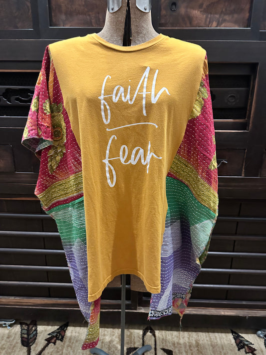 Faith over Fear Kantha Tee